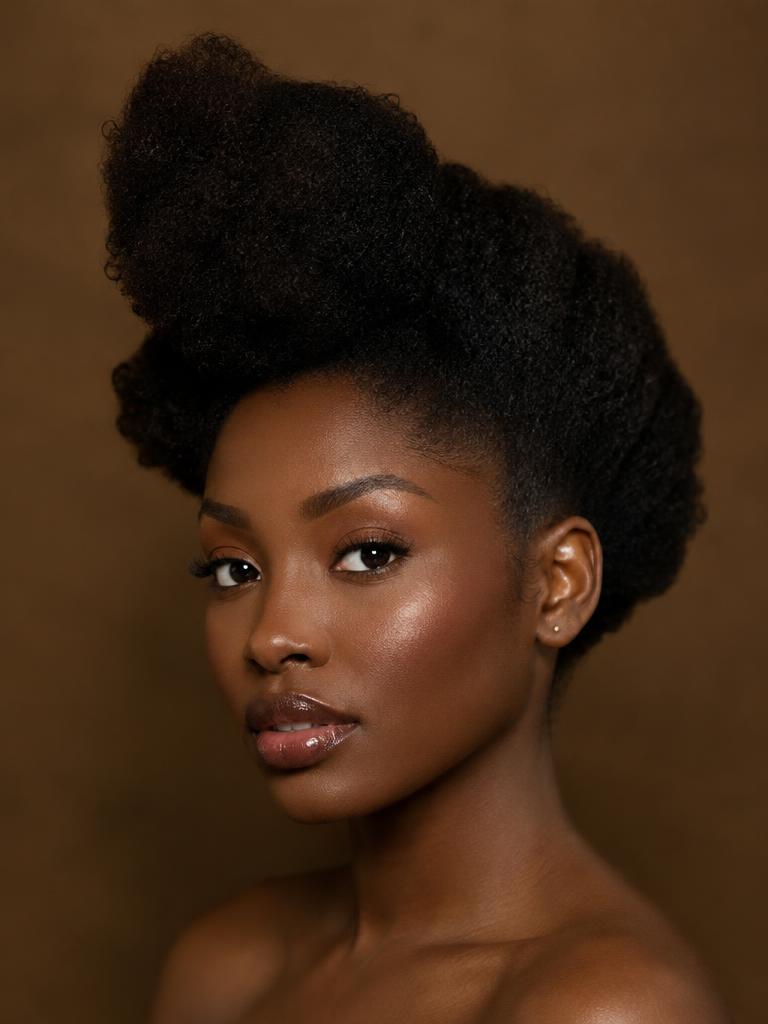 Sculpted textured coily hairstyle